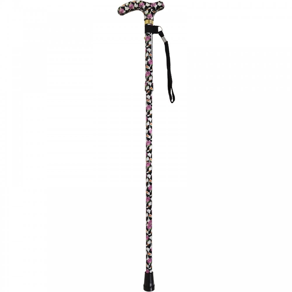 High Quality Folding & Extendable Patterned Walking Stick - Broadway