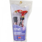 High Quality Folding & Extendable Patterned Walking Stick - Floral Rouge