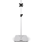 White Adjustable TV Stand with Heavy Square Base