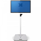 White Adjustable TV Stand with Heavy Square Base