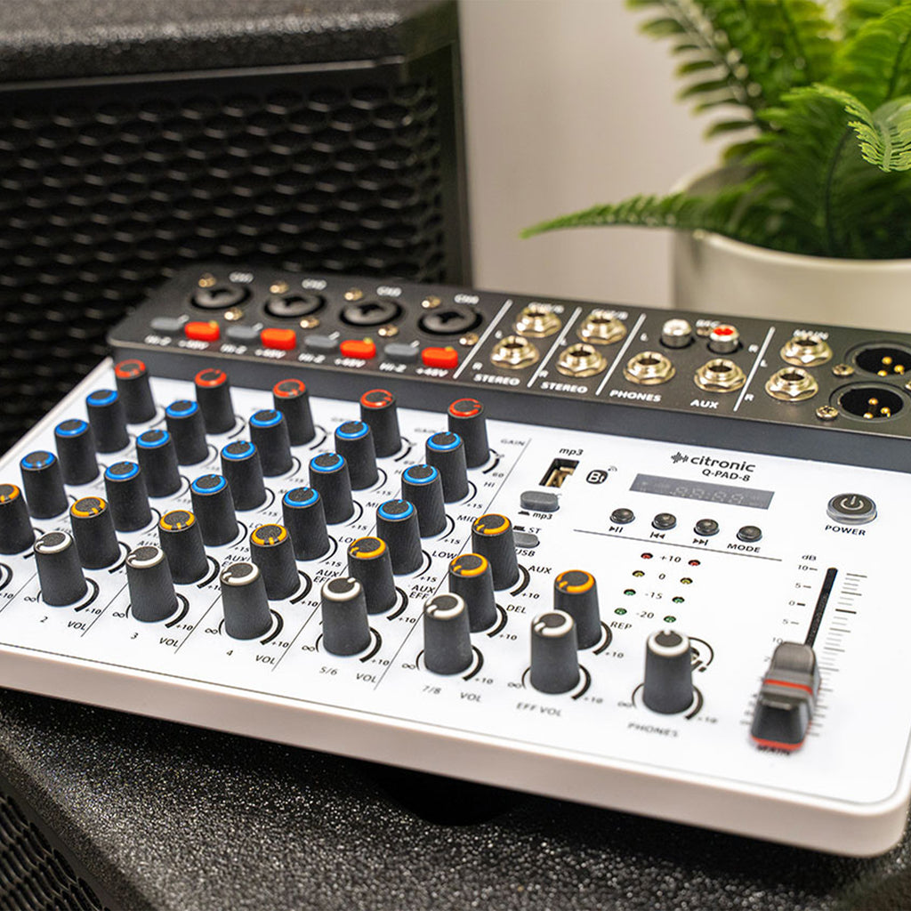 Q-PAD-8 Compact Mixer USB, Bluetooth & Audio Interface