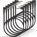 Classic Audio Patch Lead Set 6.3mm Mono Jack Plug 6pcs Black 0.15m-1m