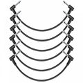 Classic Audio Patch Lead Set 6.3mm Mono Jack Plug 6pcs Black 0.15m-1m