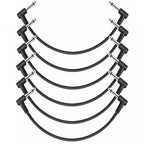 Classic Audio Patch Lead Set 6.3mm Mono Jack Plug 6pcs Black 0.15m-1m