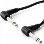 Classic Audio Patch Lead Set 6.3mm Mono Jack Plug 6pcs Black 0.15m-1m