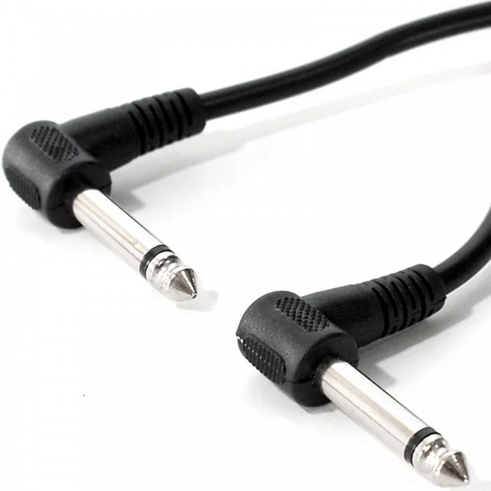 Classic Audio Patch Lead Set 6.3mm Mono Jack Plug 6pcs Black 0.15m-1m