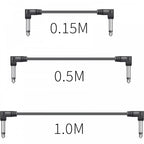 Classic Audio Patch Lead Set 6.3mm Mono Jack Plug 6pcs Black 0.15m-1m