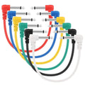 Classic Audio Patch Lead Set 6.3mm Mono Jack Plug 6pcs Coloured 0.3m-0.6m