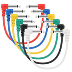 Classic Audio Patch Lead Set 6.3mm Mono Jack Plug 6pcs Coloured 0.3m-0.6m