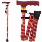 Extendable Plastic Handled Walking Stick with Engraved Pattern
