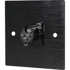 Black Metal Wall Plate 1 Male 3 Pin XLR