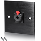 Black Metal Wall Plate 1 6.35mm Jack Socket
