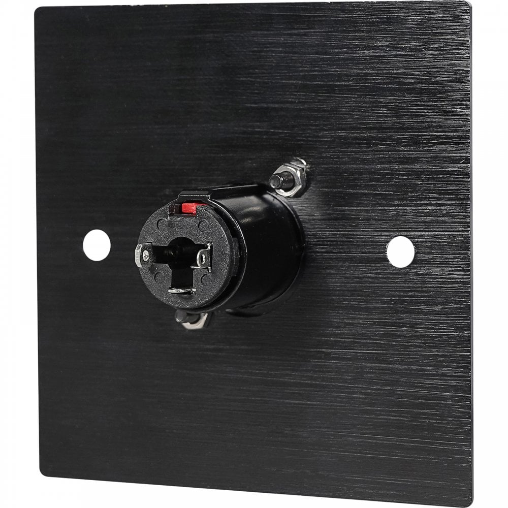 Black Metal Wall Plate 1 6.35mm Jack Socket