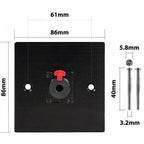Black Metal Wall Plate 1 6.35mm Jack Socket