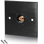 Black Metal Wall Plate 1 Gold RCA Phono Socket