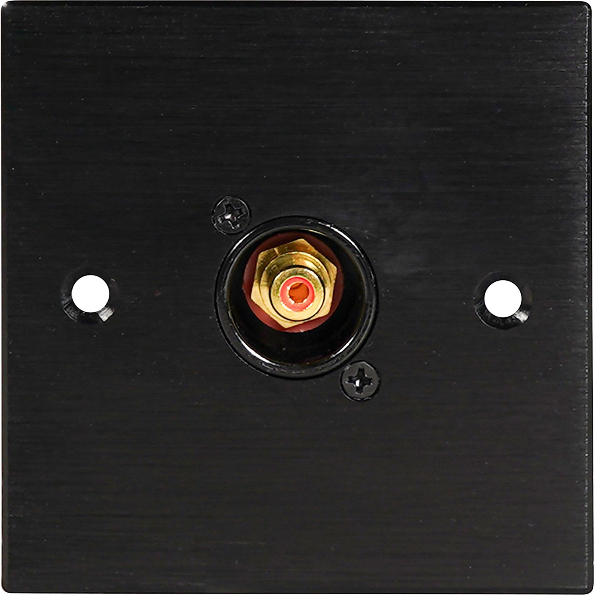 Black Metal Wall Plate 1 Gold RCA Phono Socket