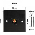 Black Metal Wall Plate 1 Gold RCA Phono Socket