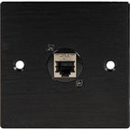 Black Metal Wall Plate 1 CAT 6 RJ45 Socket
