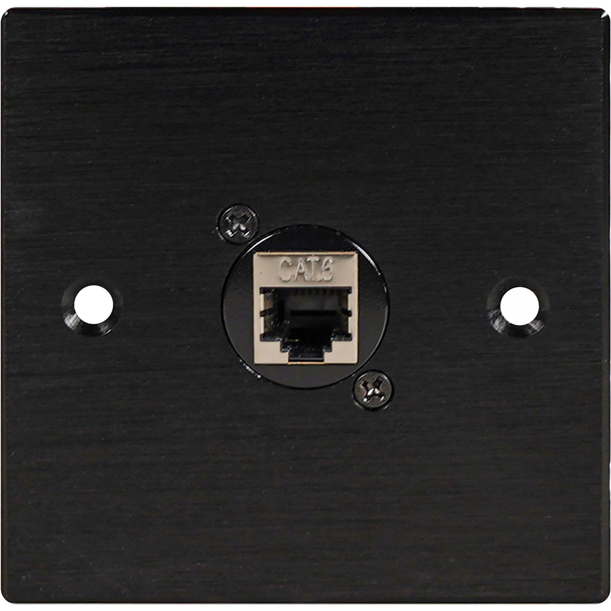 Black Metal Wall Plate 1 CAT 6 RJ45 Socket