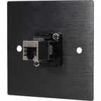 Black Metal Wall Plate 1 CAT 6 RJ45 Socket