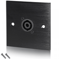 Black Metal Wall Plate 1 SpeakON Socket