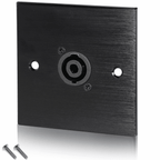 Black Metal Wall Plate 1 SpeakON Socket