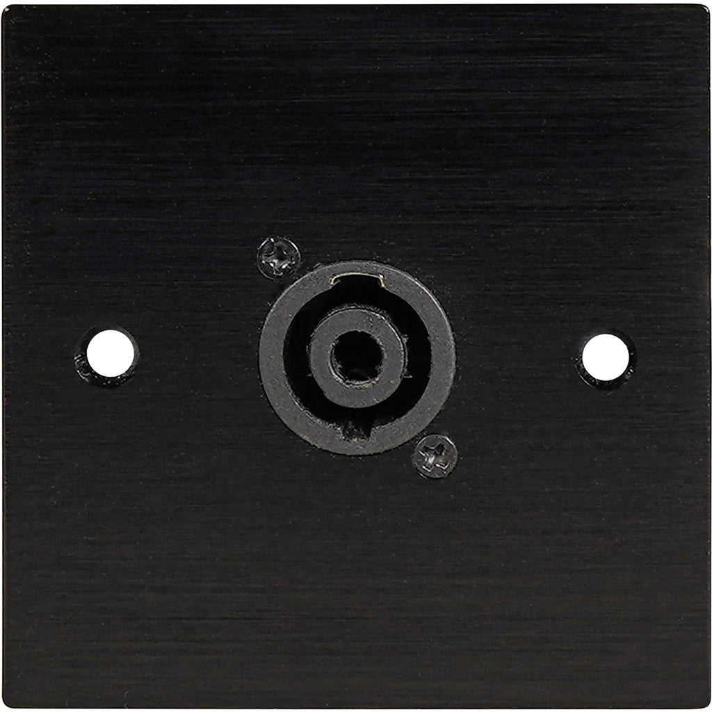 Black Metal Wall Plate 1 SpeakON Socket