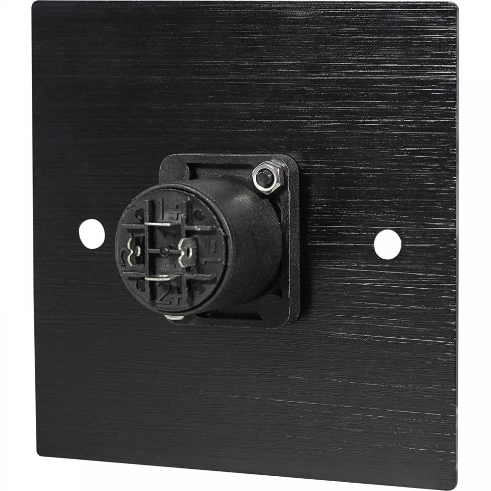 Black Metal Wall Plate 1 SpeakON Socket