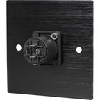 Black Metal Wall Plate 1 SpeakON Socket