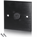 Black Metal Wall Plate 1 USB C Socket