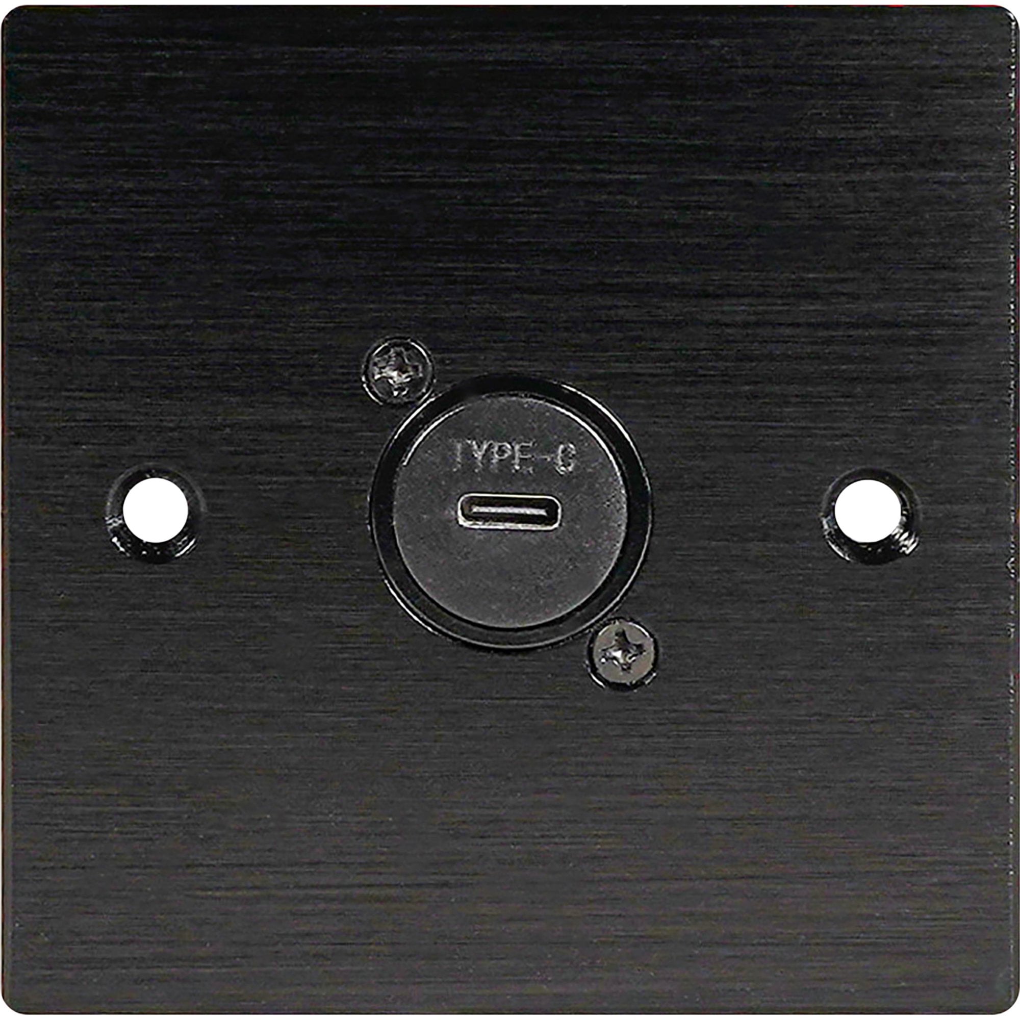 Black Metal Wall Plate 1 USB C Socket