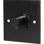 Black Metal Wall Plate 1 USB C Socket