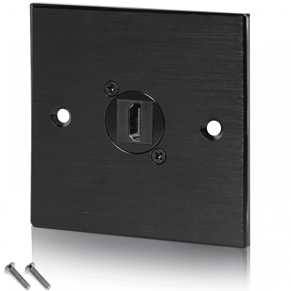 Black Metal Wall Plate 1 HDMI 90 Socket