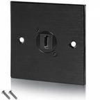 Black Metal Wall Plate 1 HDMI 90 Socket