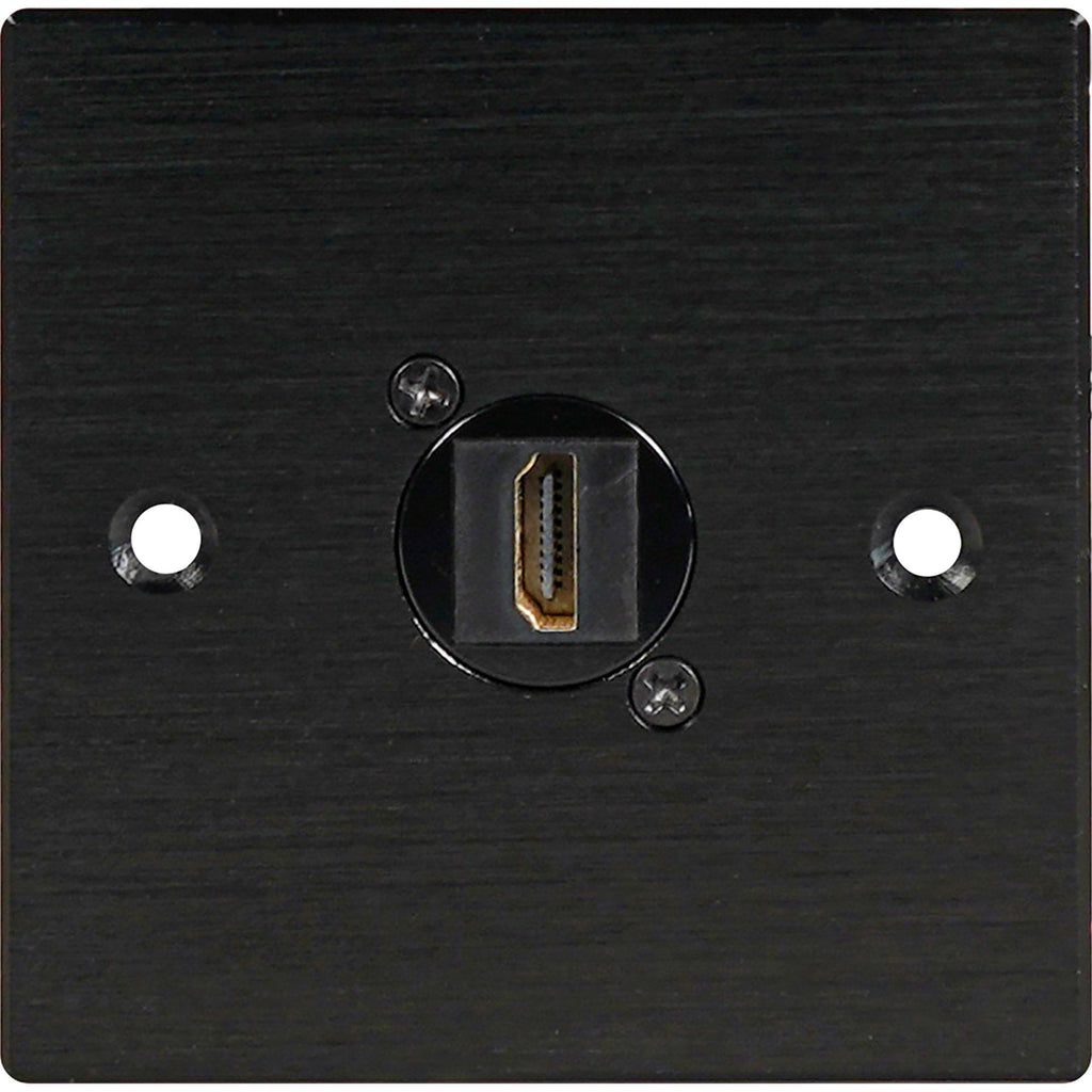 Black Metal Wall Plate 1 HDMI Socket