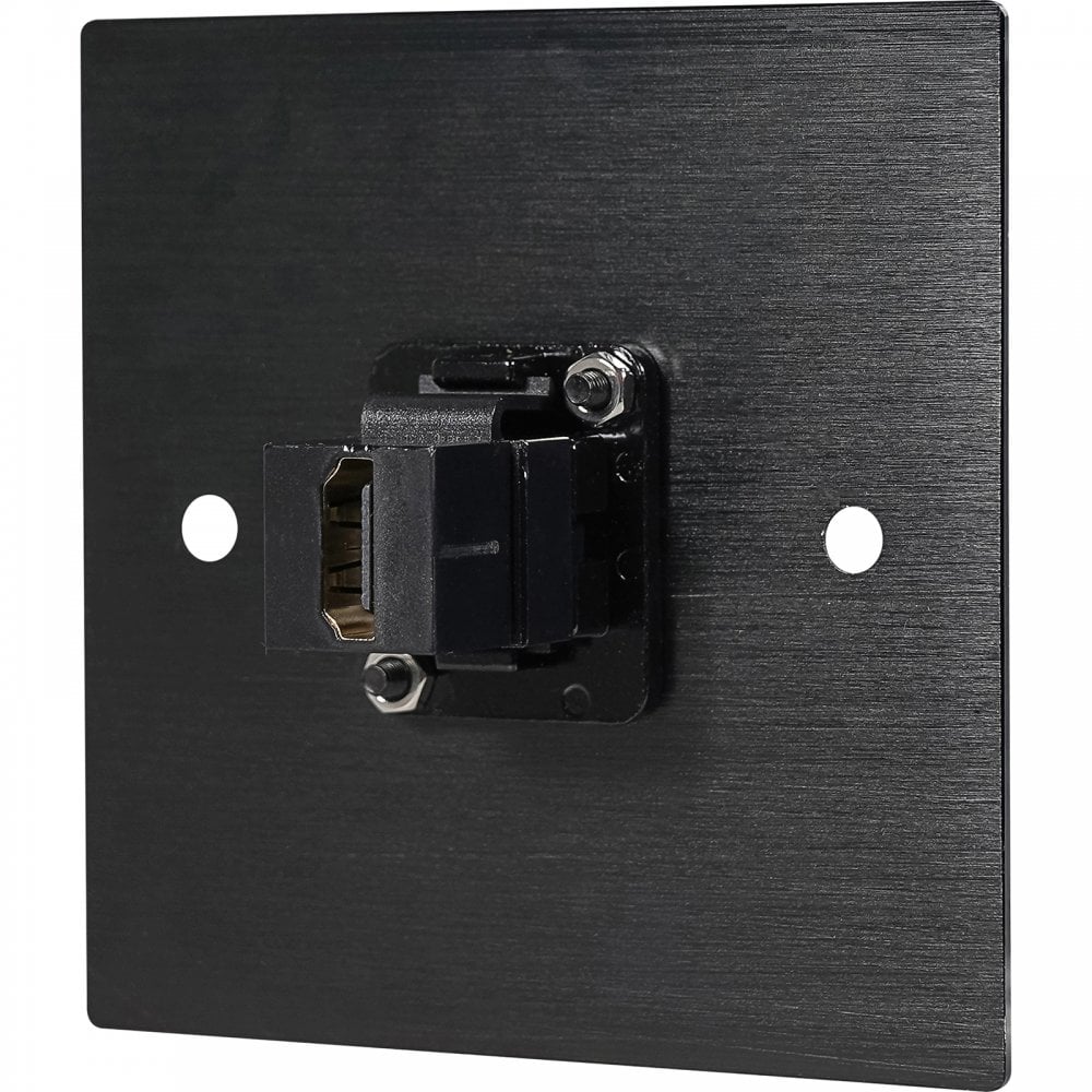Black Metal Wall Plate 1 HDMI Socket