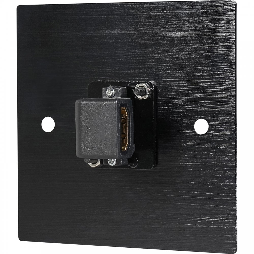 Black Metal Wall Plate 1 HDMI 90 Socket
