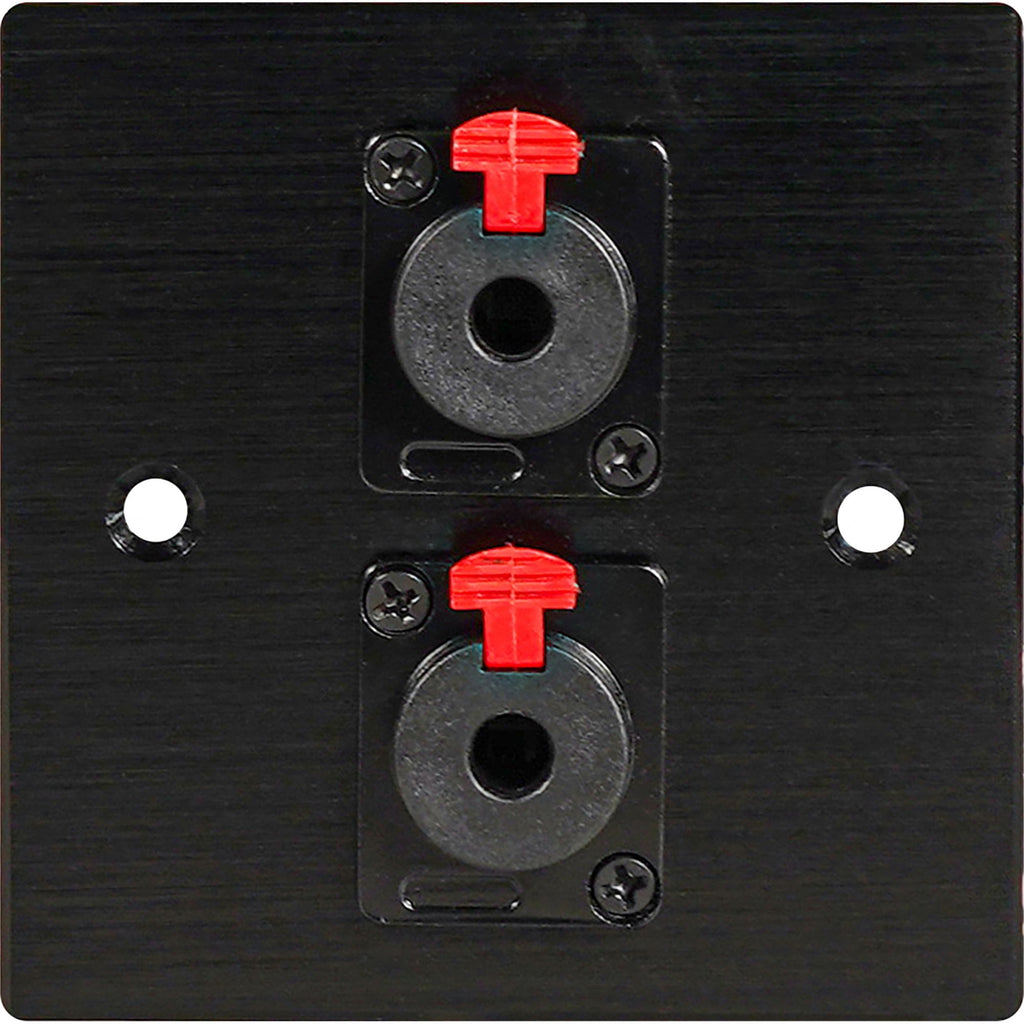 Black Metal Wall Plate 2 6.35mm Jack Socket