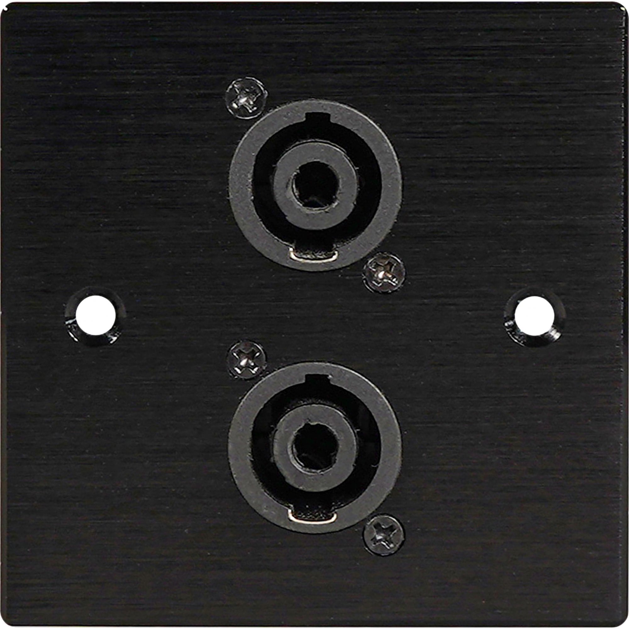 Black Metal Wall Plate 2 SpeakON Socket