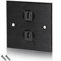 Black Metal Wall Plate 2 HDMI Socket