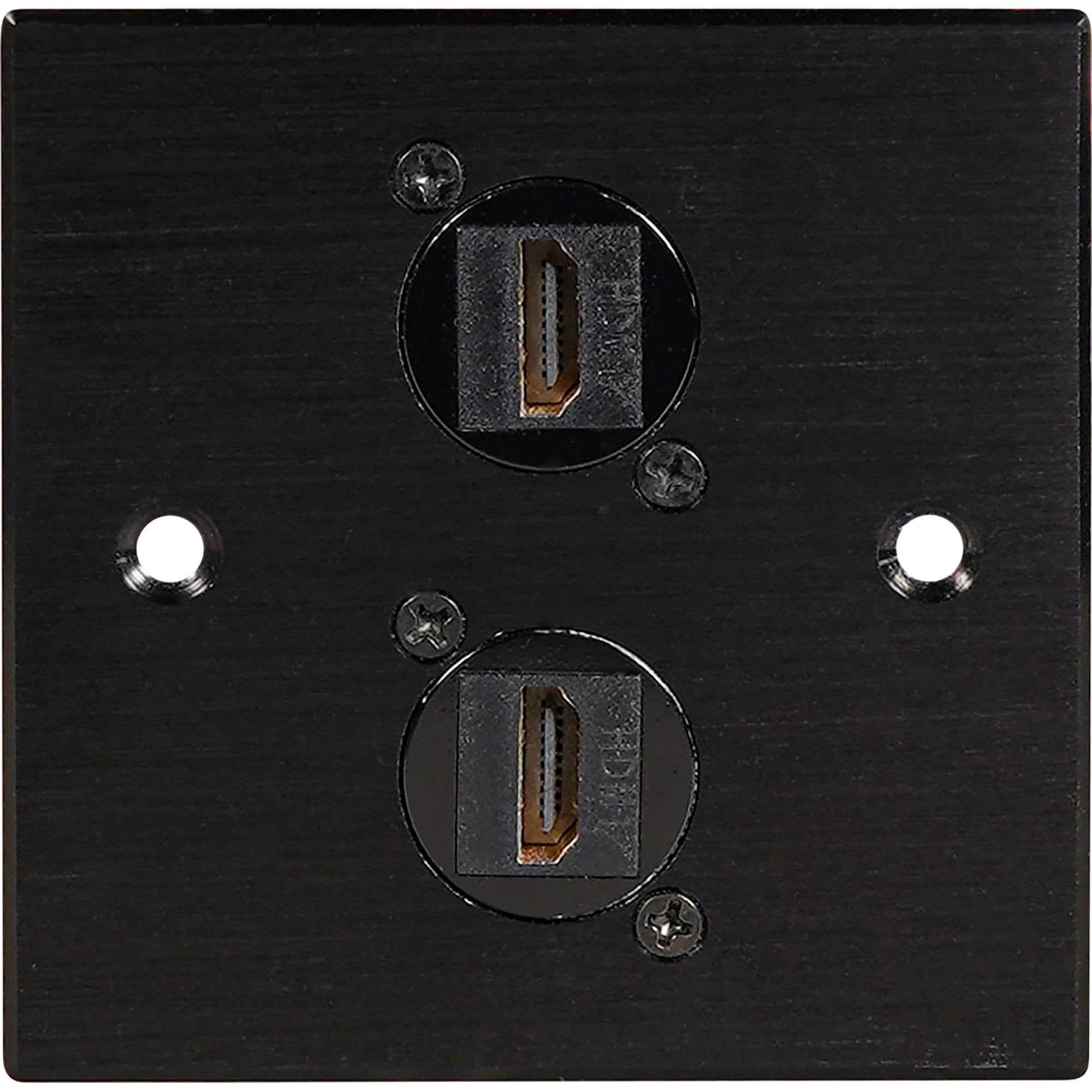 Black Metal Wall Plate 2 HDMI Socket