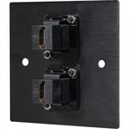 Black Metal Wall Plate 2 HDMI Socket