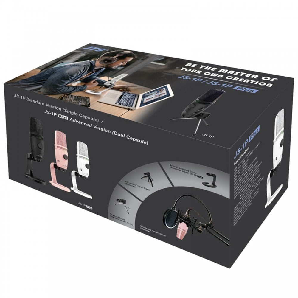 JS-1P Podcast Cardioid Condenser Microphone USB