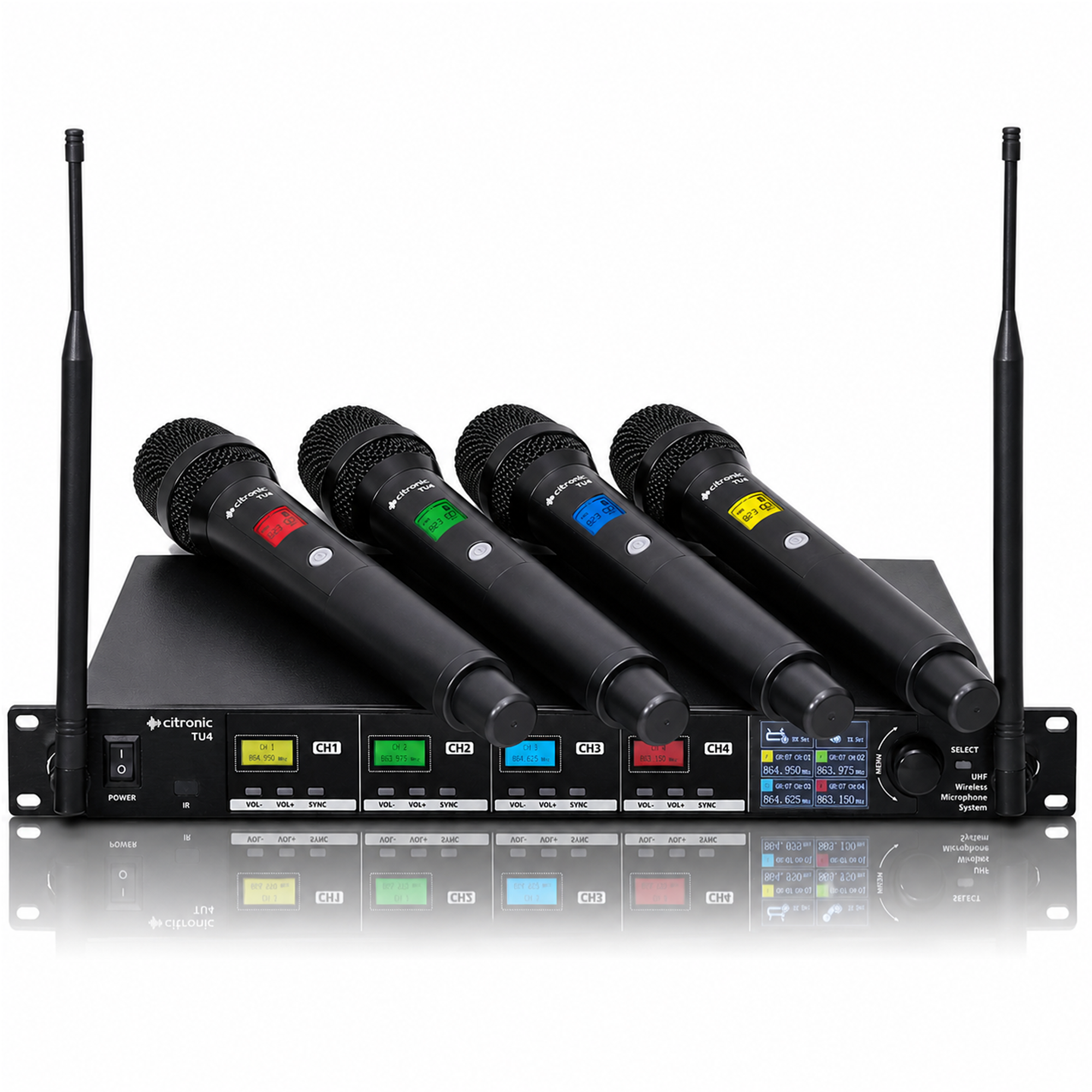 TU4 Quad Wireless Microphone System UHF Handheld