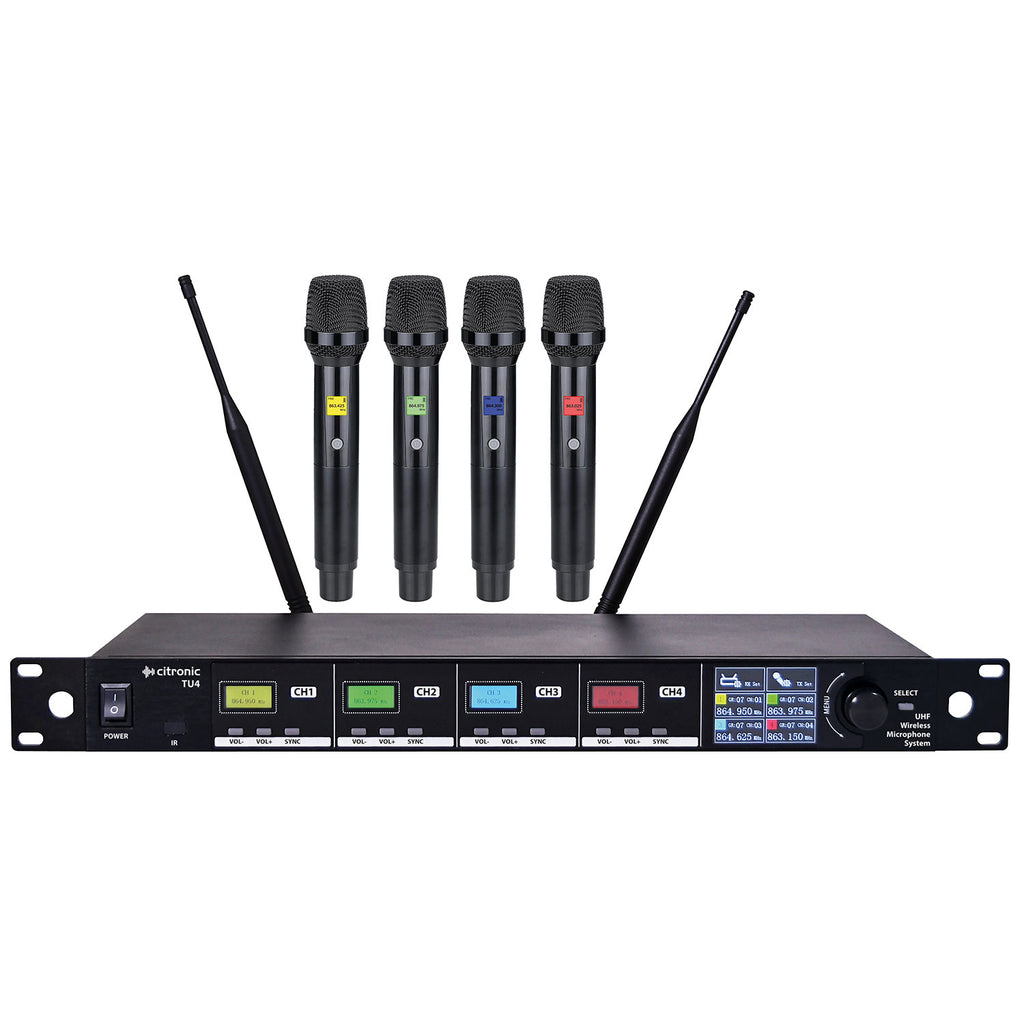 TU4 Quad Wireless Microphone System UHF Handheld