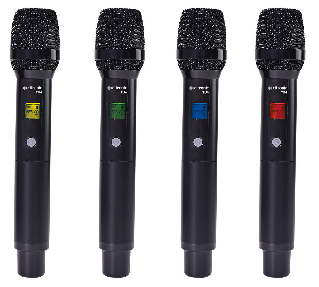 TU4 Quad Wireless Microphone System UHF Handheld
