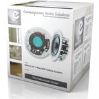 White 2-Way Low Profile Ceiling Speakers Directable Tweeter 50W