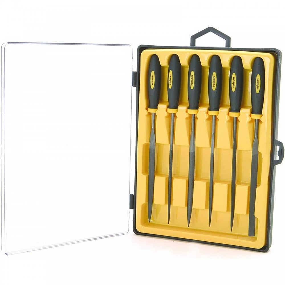 Needle File Set, 140 mm - 6 Pieces Flat, Half Round, Three Square, Round & Taper