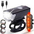 USB Rechargeable Front Rear Bicycle Light Set