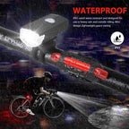 USB Rechargeable Front Rear Bicycle Light Set